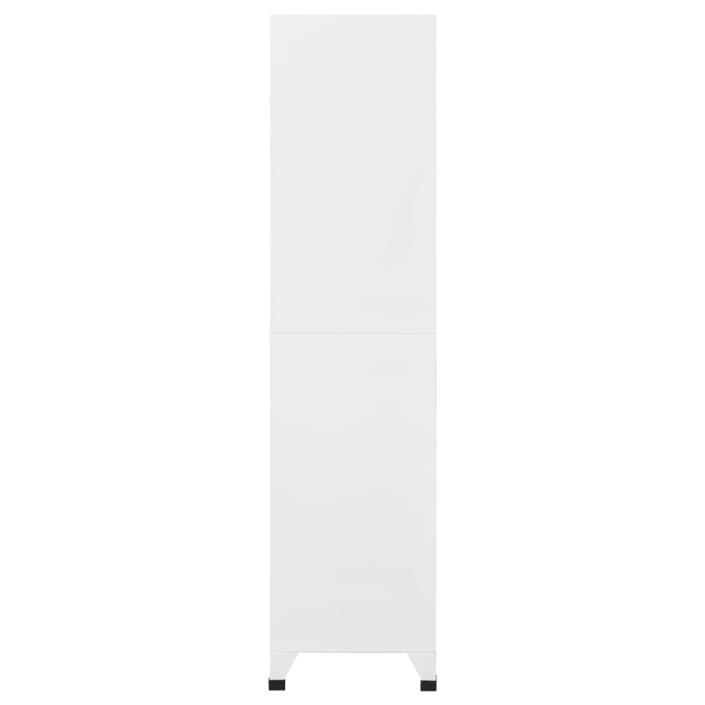 Armadietto con Serratura Bianco 90x45x180 cm in Acciaio | homemem39