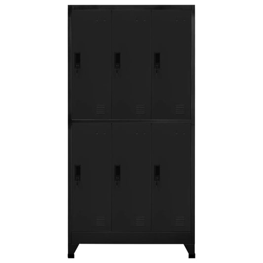 Armadietto con Serratura Nero 90x45x180 cm in Acciaio | homemem39