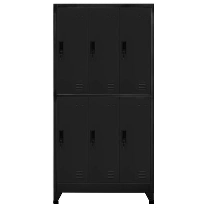 Armadietto con Serratura Nero 90x45x180 cm in Acciaio - homemem39