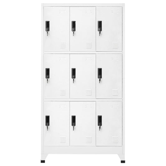 Armadietto con Serratura Bianco 90x45x180 cm in Acciaio | homemem39