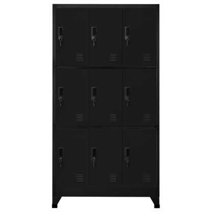 Armadietto con Serratura Nero 90x45x180 cm in Acciaio | homemem39