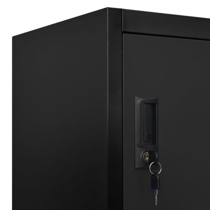 Armadietto con Serratura Nero 90x45x180 cm in Acciaio | homemem39