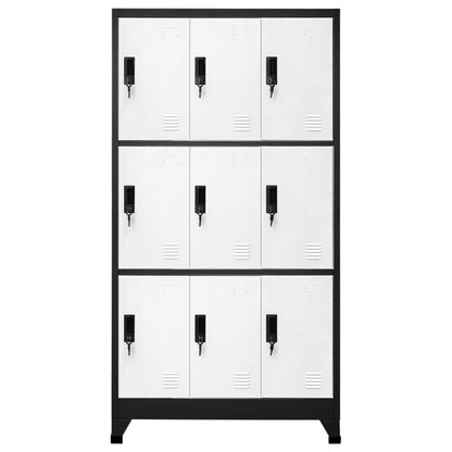 Armadietto con Serratura Antracite e Bianco 90x45x180cm Acciaio | homemem39