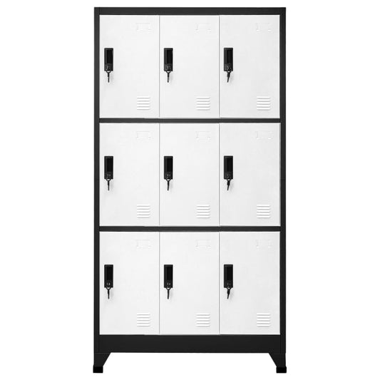 Armadietto con Serratura Antracite e Bianco 90x45x180cm Acciaio | homemem39