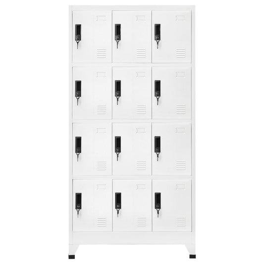 Armadietto con Serratura Bianco 90x45x180 cm in Acciaio | homemem39