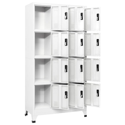 Armadietto con Serratura Bianco 90x45x180 cm in Acciaio | homemem39