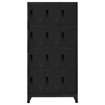 Armadietto con Serratura Nero 90x45x180 cm in Acciaio | homemem39