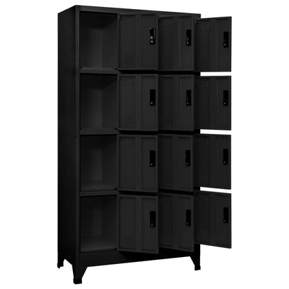 Armadietto con Serratura Nero 90x45x180 cm in Acciaio | homemem39