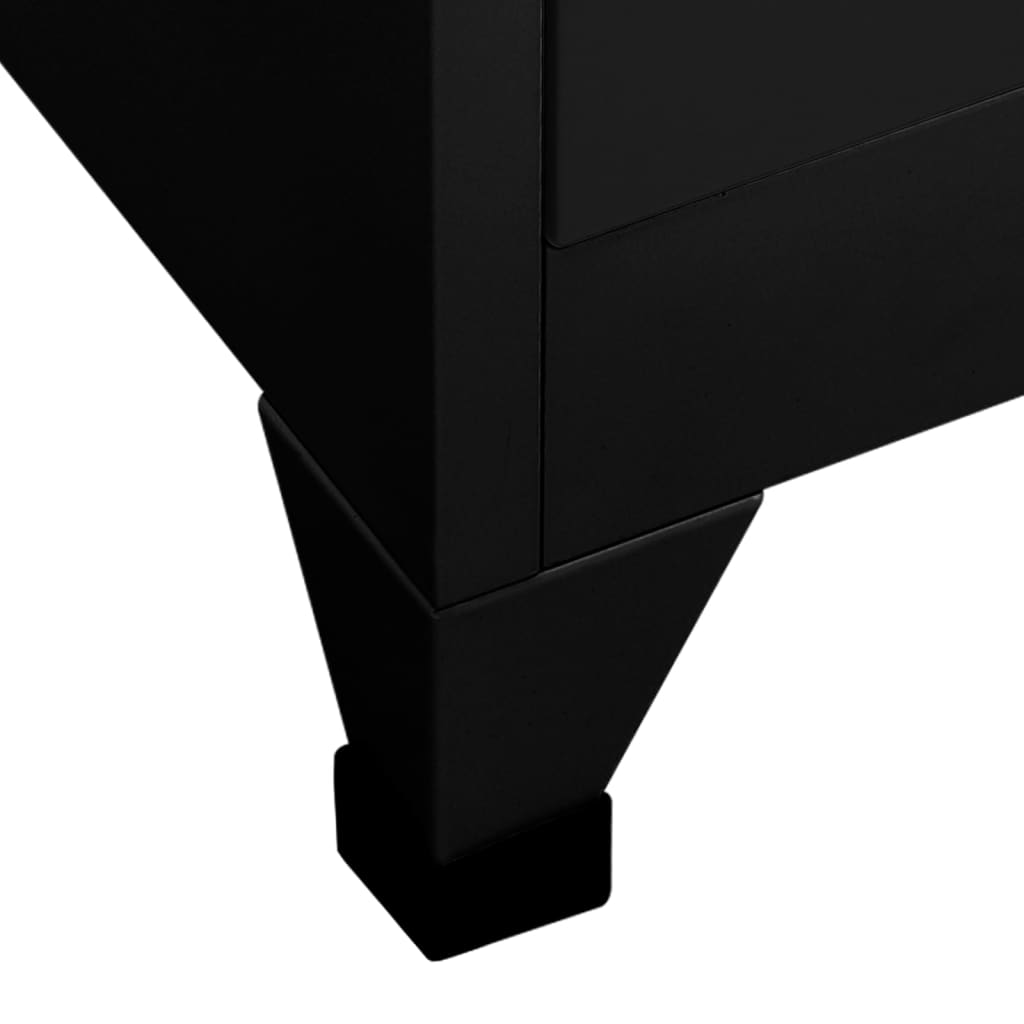 Armadietto con Serratura Nero 90x45x180 cm in Acciaio | homemem39