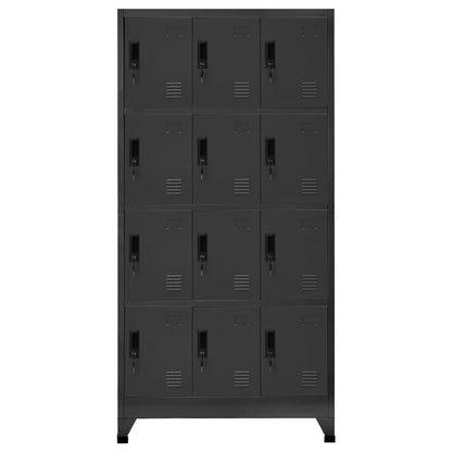 Armadietto con Serratura Antracite 90x45x180 cm in Acciaio | homemem39