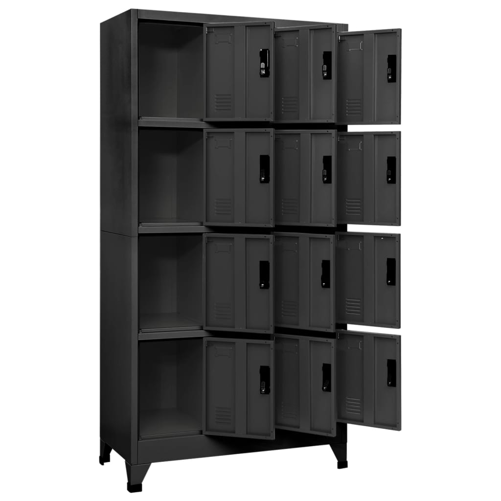 Armadietto con Serratura Antracite 90x45x180 cm in Acciaio | homemem39