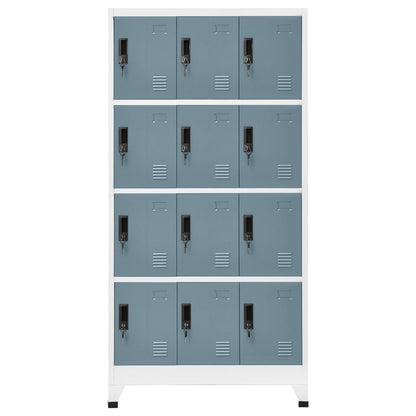 Armadietto con Chiave Grigio Chiaro e Scuro 90x45x180cm Acciaio | homemem39