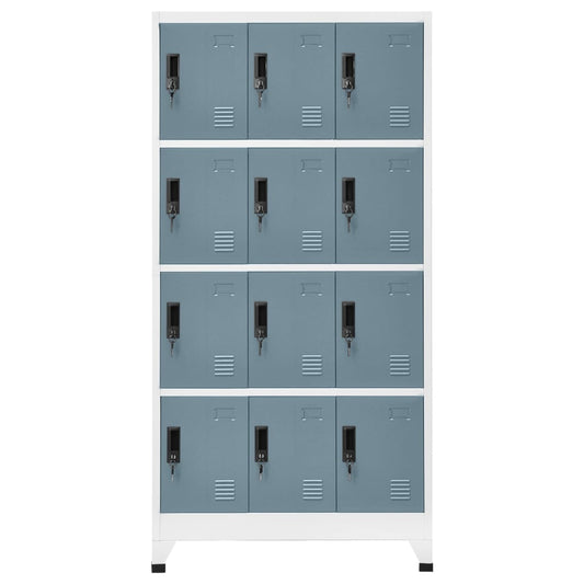 Armadietto con Chiave Grigio Chiaro e Scuro 90x45x180cm Acciaio | homemem39
