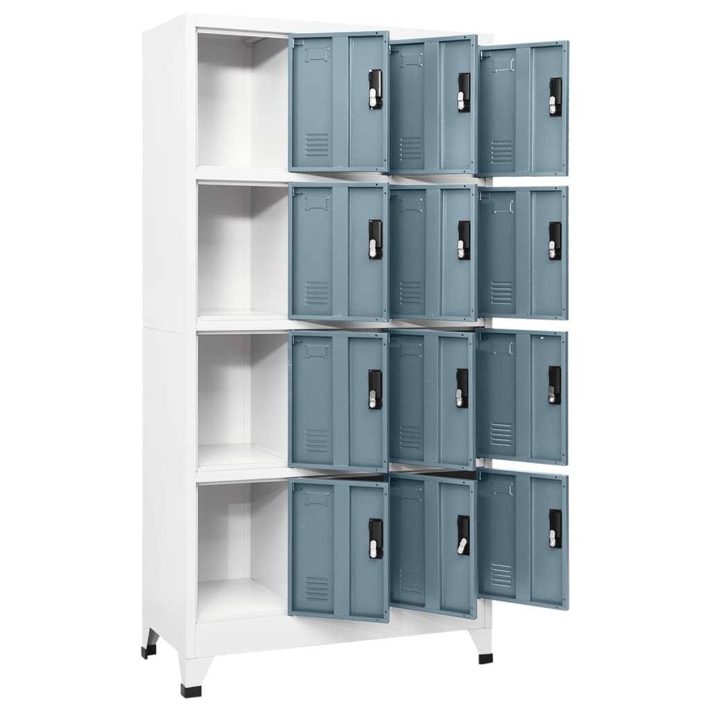 Armadietto con Chiave Grigio Chiaro e Scuro 90x45x180cm Acciaio | homemem39