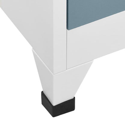 Armadietto con Chiave Grigio Chiaro e Scuro 90x45x180cm Acciaio | homemem39