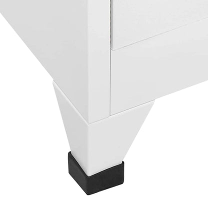 Armadietto con Serratura Bianco 90x40x180 cm in Acciaio | homemem39