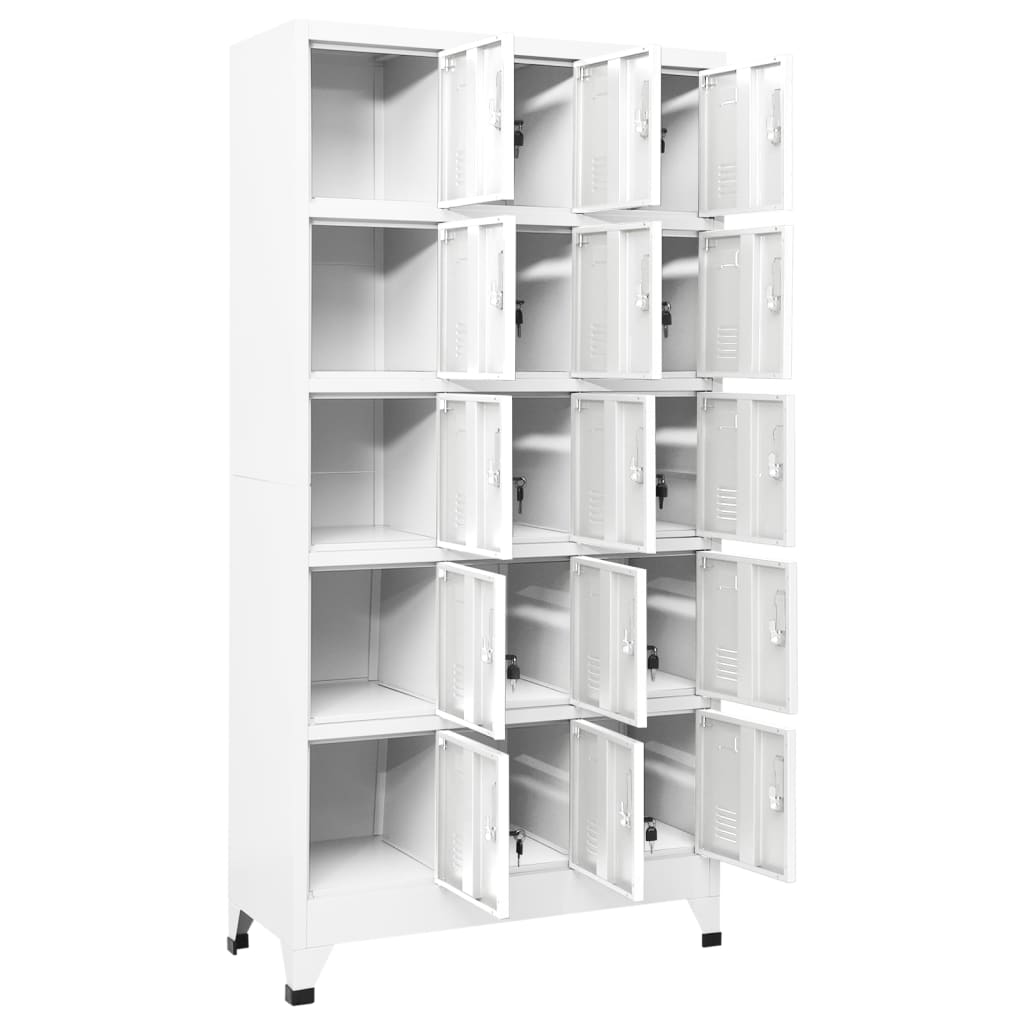 Armadietto con Serratura Grigio Chiaro 90x40x180 cm in Acciaio - homemem39