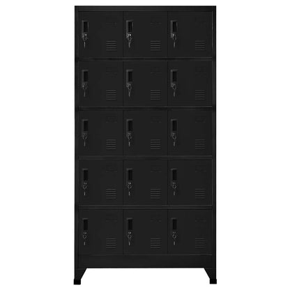 Armadietto con Serratura Nero 90x40x180 cm in Acciaio | homemem39
