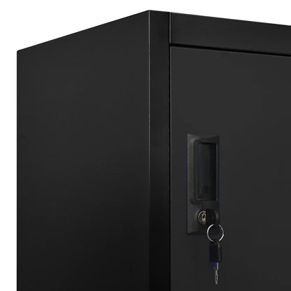 Armadietto con Serratura Nero 90x40x180 cm in Acciaio | homemem39