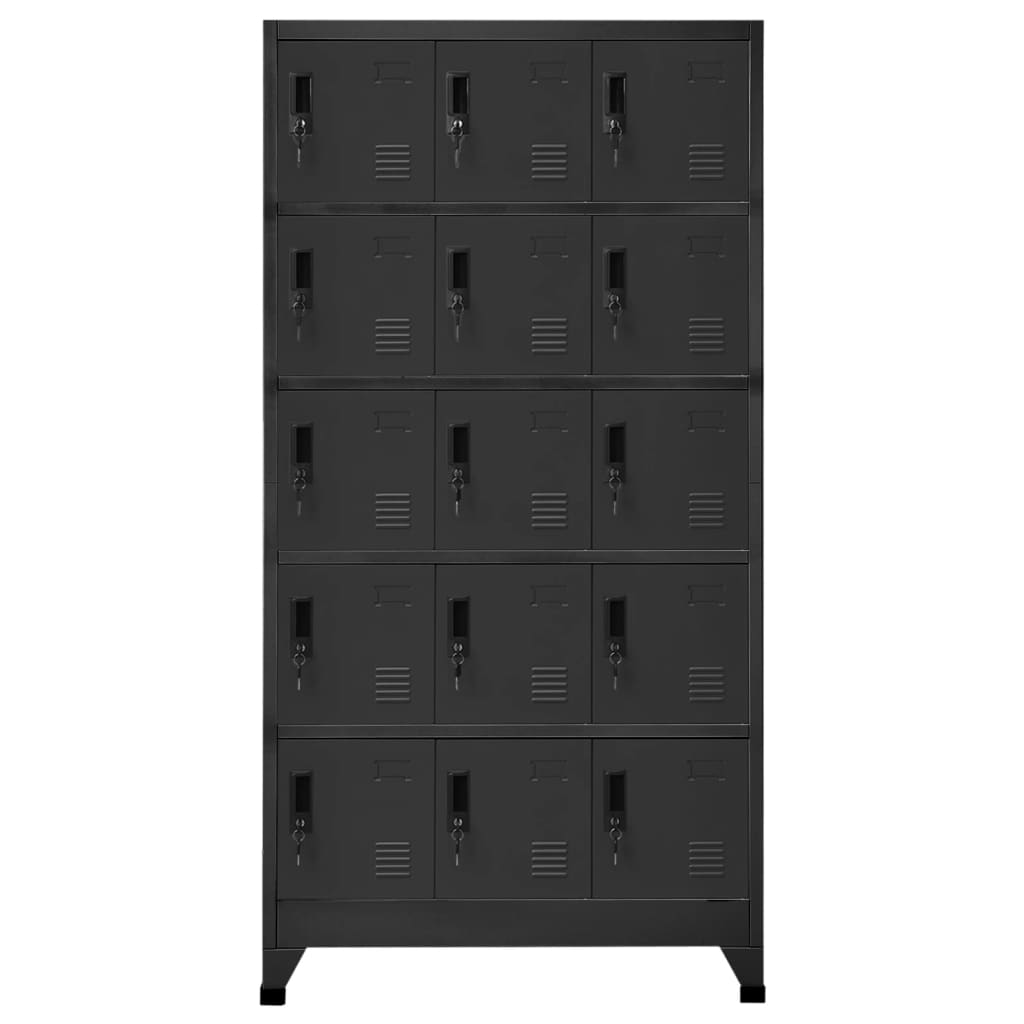 Armadietto con Serratura Antracite 90x40x180 cm in Acciaio - homemem39