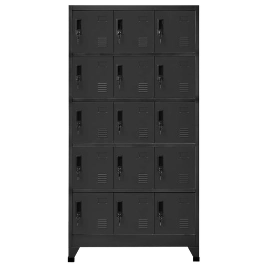 Armadietto con Serratura Antracite 90x40x180 cm in Acciaio - homemem39