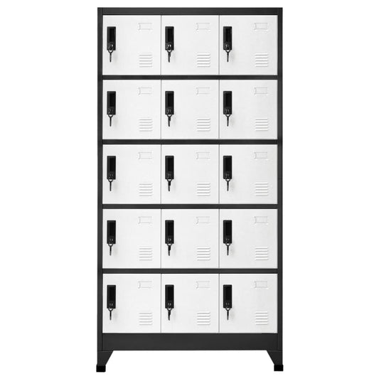 Armadietto con Serratura Antracite e Bianco 90x40x180cm Acciaio - homemem39