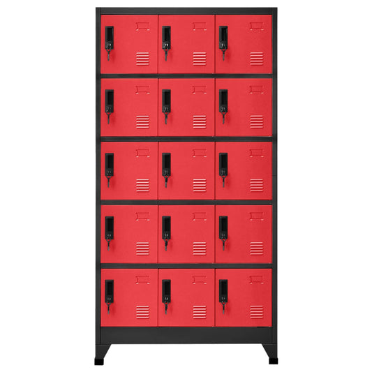 Armadietto con Serratura Antracite e Rosso 90x40x180cm Acciaio - homemem39