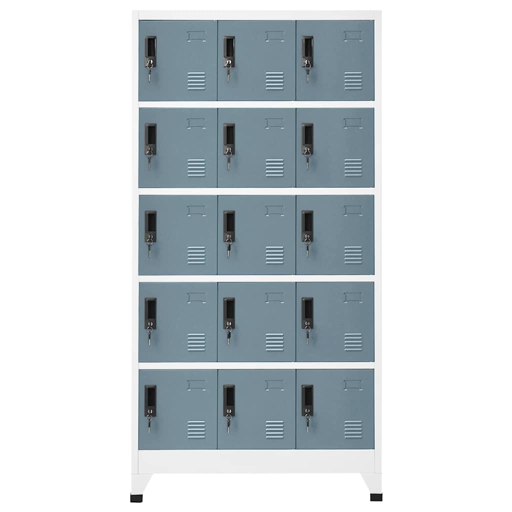Armadietto con Chiave Grigio Chiaro e Scuro 90x40x180cm Acciaio | homemem39