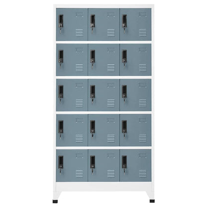 Armadietto con Chiave Grigio Chiaro e Scuro 90x40x180cm Acciaio | homemem39