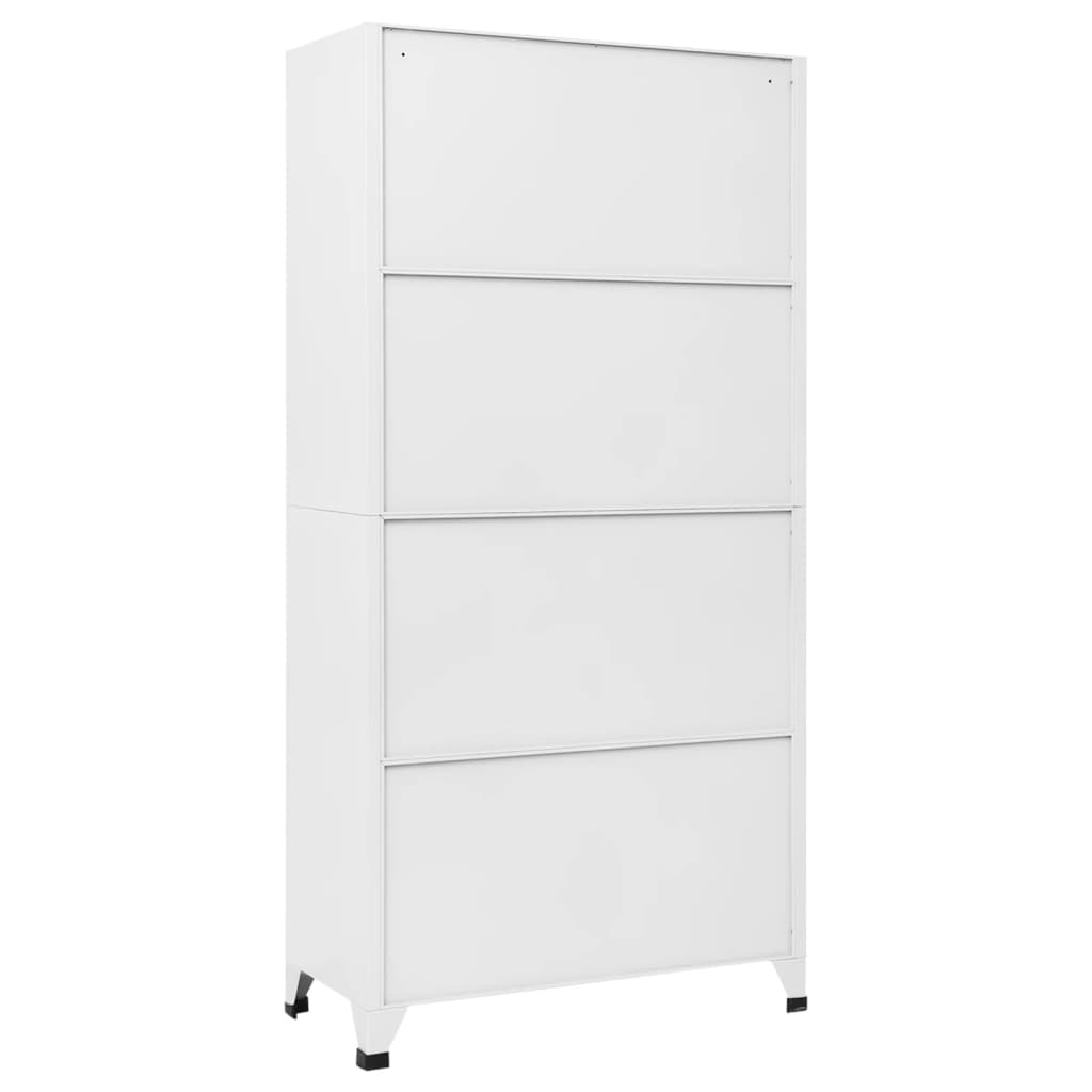 Armadietto con Serratura Bianco 90x40x180 cm in Acciaio | homemem39
