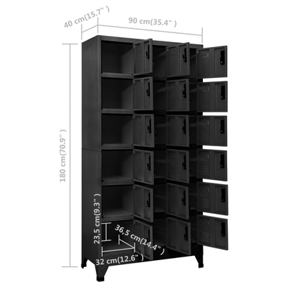 Armadietto con Serratura Antracite 90x40x180 cm in Acciaio | homemem39