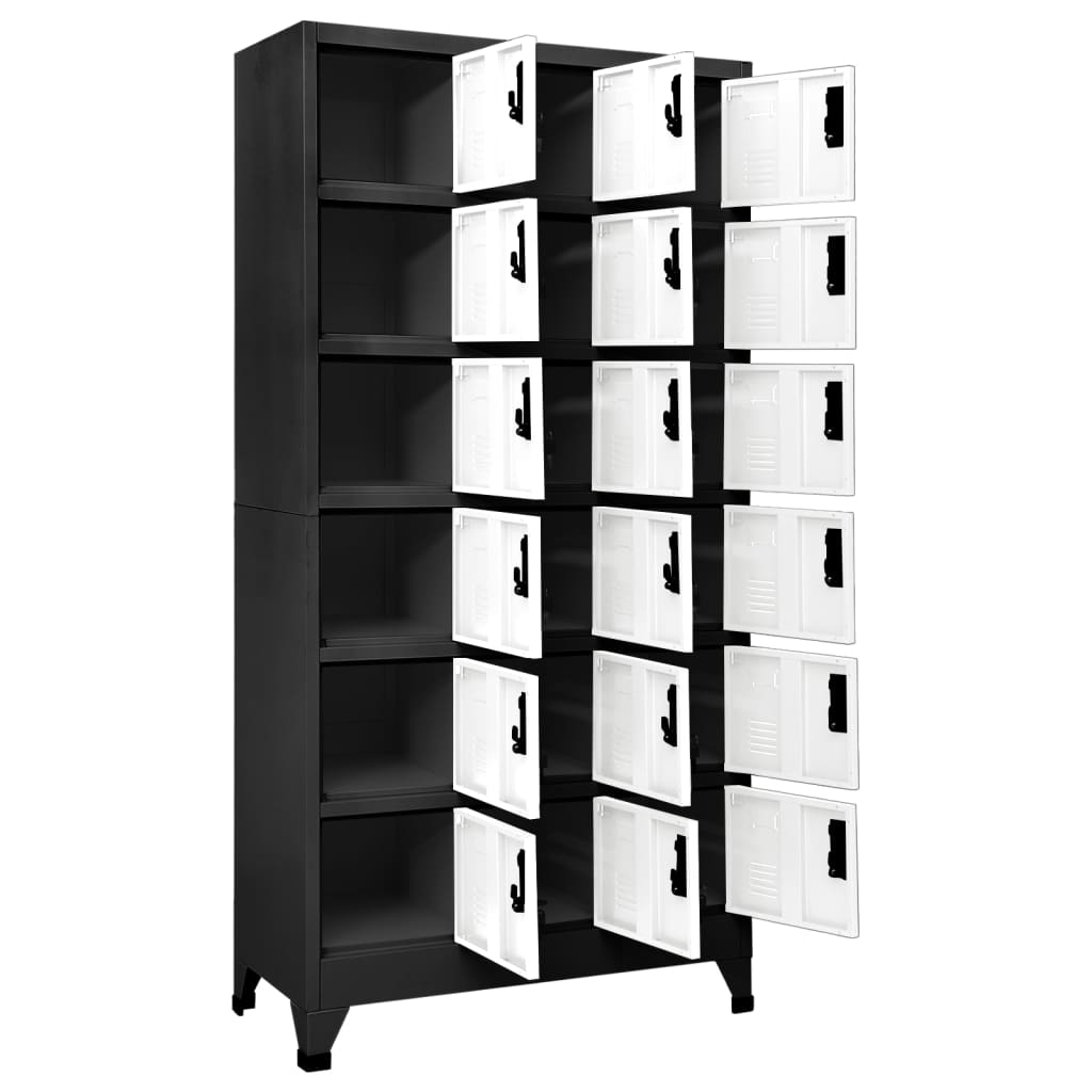 Armadietto con Serratura Antracite e Bianco 90x40x180cm Acciaio | homemem39