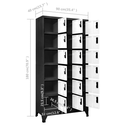 Armadietto con Serratura Antracite e Bianco 90x40x180cm Acciaio | homemem39