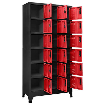 Armadietto con Serratura Antracite e Rosso 90x40x180cm Acciaio | homemem39