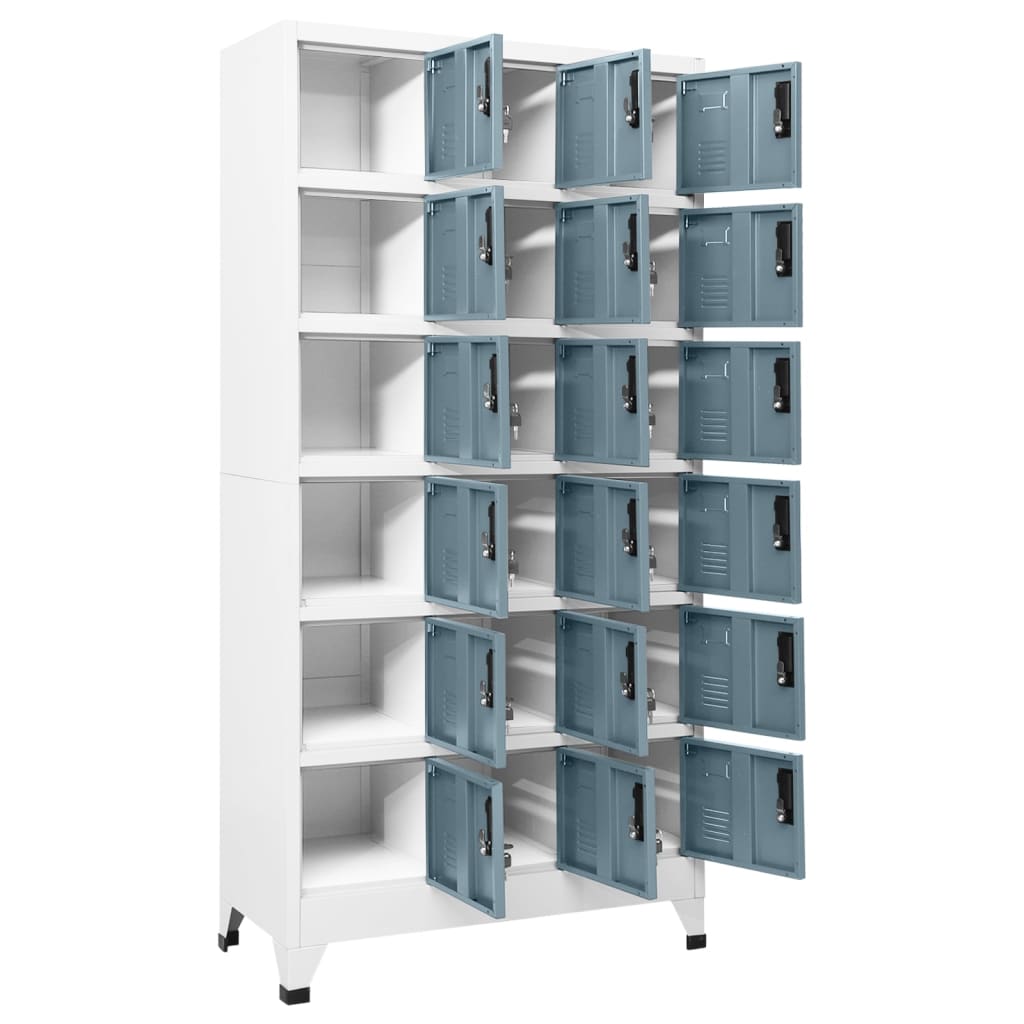 Armadietto con Chiave Grigio Chiaro e Scuro 90x40x180cm Acciaio | homemem39
