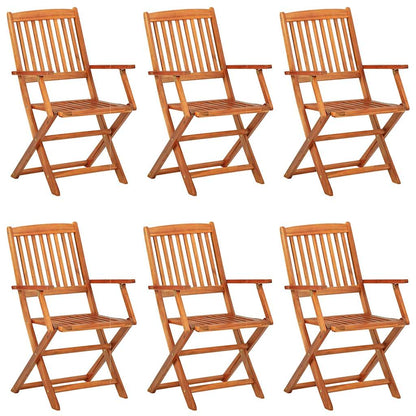 Set da Pranzo da Giardino 7pz 180x90x75cm Legno Massello Acacia