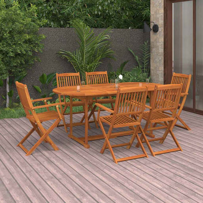Set da Pranzo da Giardino 7pz 180x90x75cm Legno Massello Acacia