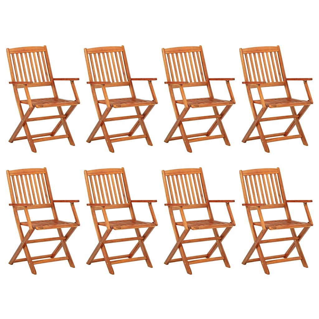 Set da Pranzo da Giardino 9pz 180x90x75cm Legno Massello Acacia