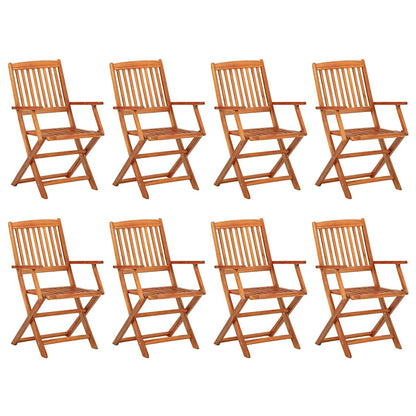 Set da Pranzo da Giardino 9pz 180x90x75cm Legno Massello Acacia