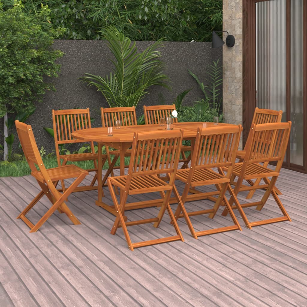 Set da Pranzo da Giardino 9pz 180x90x75cm Legno Massello Acacia - homemem39