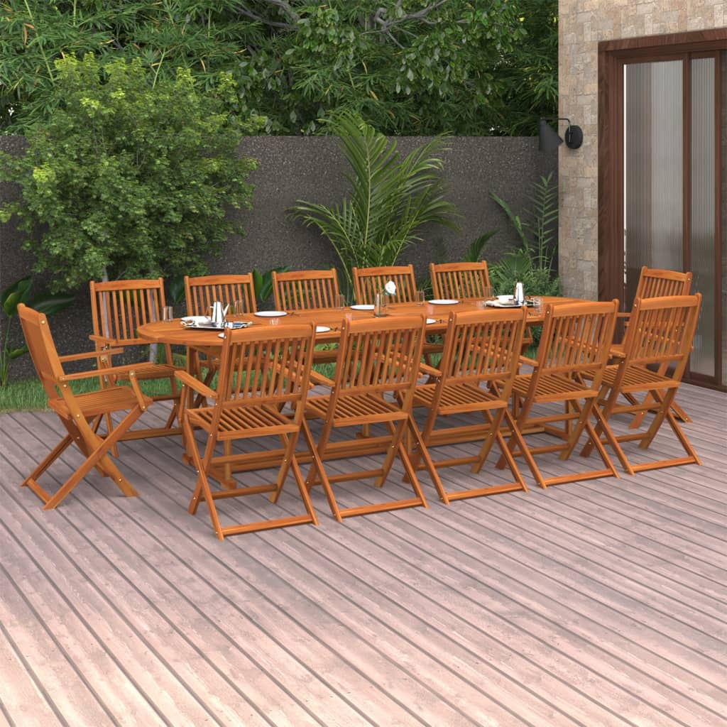 Set da Pranzo da Giardino 13 pz 280x90x75 cm Massello di Acacia - homemem39