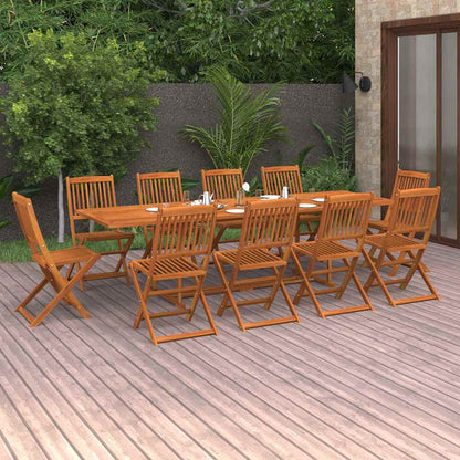 Set da Pranzo da Giardino 11 pz 280x90x75 cm Massello di Acacia
