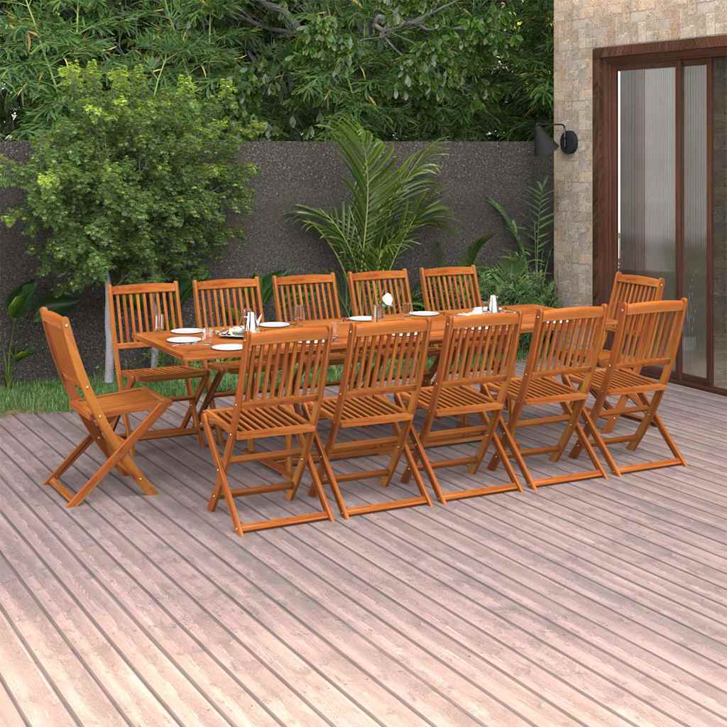 Set da Pranzo da Giardino 13 pz 280x90x75 cm Massello di Acacia