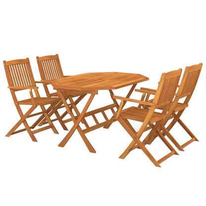 Set da Pranzo da Giardino 5 pz in Legno Massello di Acacia | homemem39