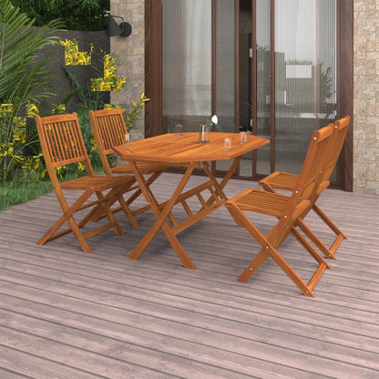 Set da Pranzo da Giardino 5 pz in Legno Massello di Acacia - homemem39