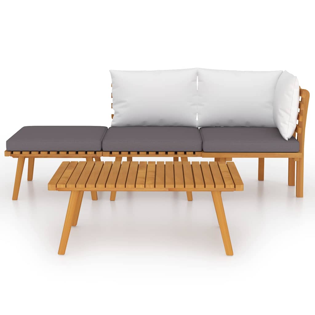 Set Divani da Giardino 4 pz con Cuscini in Massello di Acacia