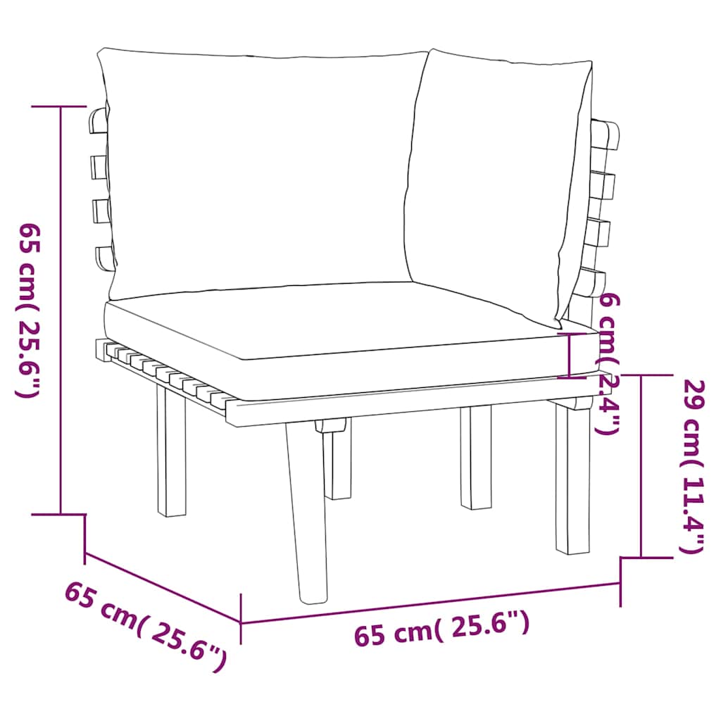 Set Divani da Giardino 5 pz con Cuscini in Massello di Acacia