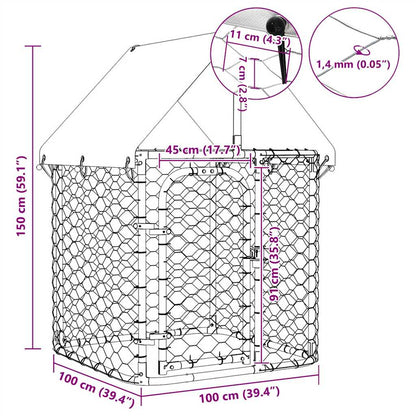 Gabbia per Cani da Esterno con Tetto 100x100x150 cm | homemem39