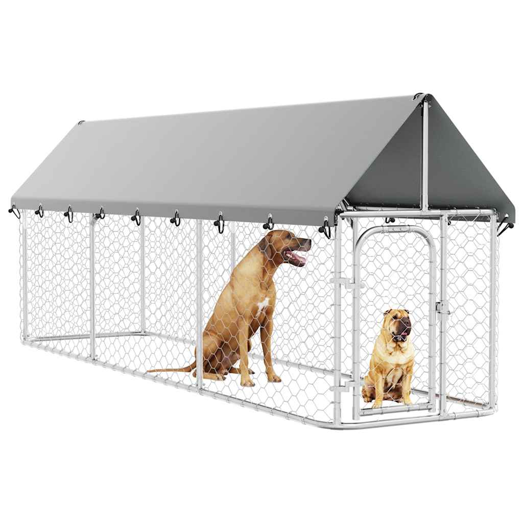 Gabbia per Cani da Esterno con Tetto 400x100x150 cm | homemem39