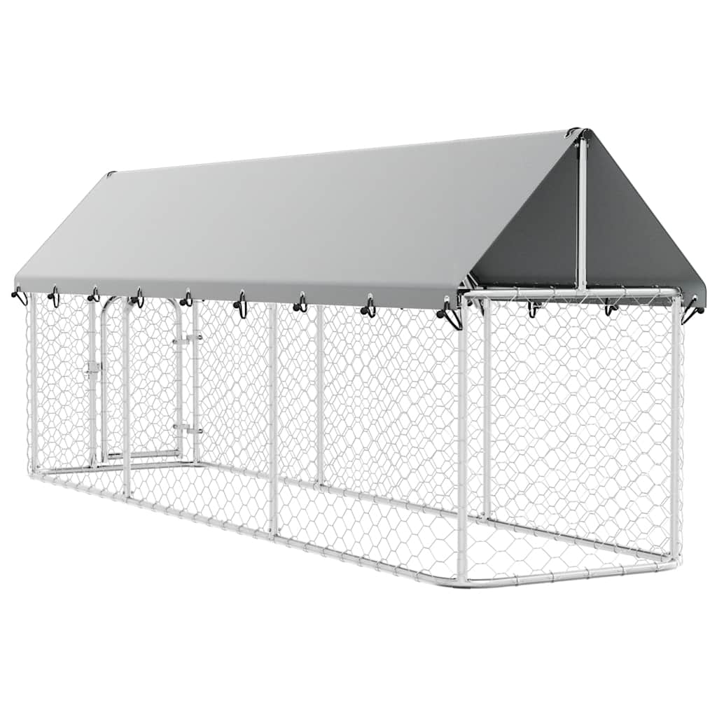 Gabbia per Cani da Esterno con Tetto 400x100x150 cm | homemem39